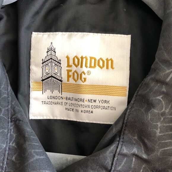 London Fog Rain Coat. Size 8P gently used black - Picture 4 of 6
